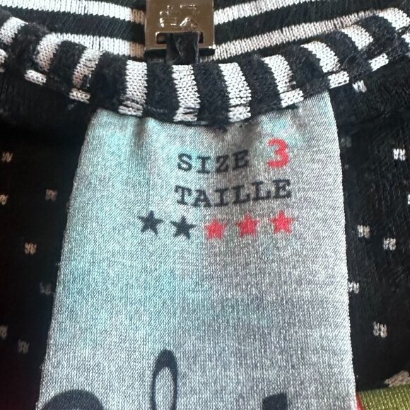 Volt Designs Rose Print Dress Stripe Back Colorful Stretch Size 3 Large Women's - Picture 12 of 13